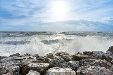 Sea storm in Torremolinos, Malaga, Spain