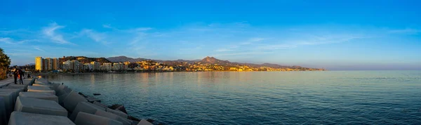 Malaga Spain January 2023 Панорамний Вид Узбережжя Малаги Пляж Малагета — стокове фото
