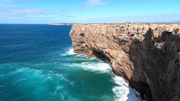 Algarve Küste Außerhalb Von Lagos Portugal Portugiesische Strände Und Küsten — Stockvideo
