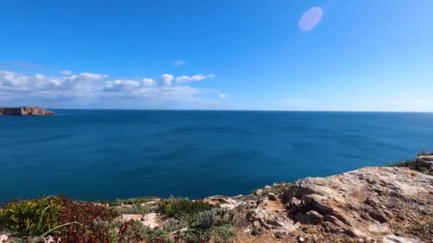 Algarves Kust Utanför Lagos Portugal Portugisiska Stränder Och Stränder — Stockvideo