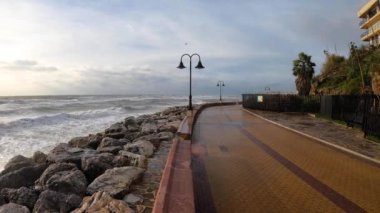 Sea storm in Torremolinos, Malaga, Spain