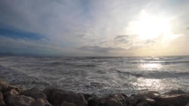 Sea storm in Torremolinos, Malaga, Spain