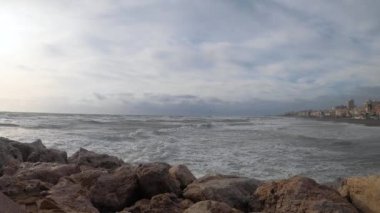 Sea storm in Torremolinos, Malaga, Spain
