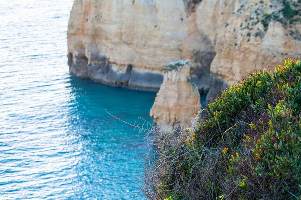 Algarve Küste Außerhalb Von Lagos Portugal Portugiesische Strände Und Küsten — Stockfoto