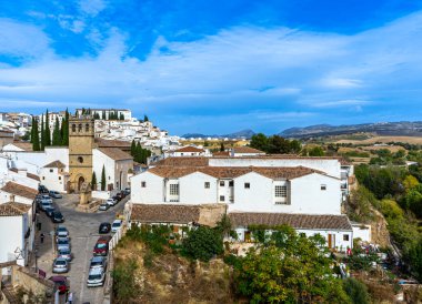 RONDA, SPAIN - OCTOBER 23, 2022: Gate of Carlos V (Puerta de Carlos V) in Ronda, Spain on October 23, 2022