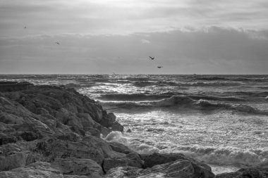 Sea storm in Torremolinos, Malaga, Spain