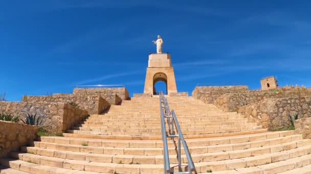 Almeria España Marzo 2023 Monumento Cerro San Cristóbal Almería España — Vídeo de stock
