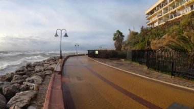 Sea storm in Torremolinos, Malaga, Spain