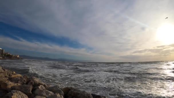 Sea Storm Torremolinos Malaga Spain — Wideo stockowe