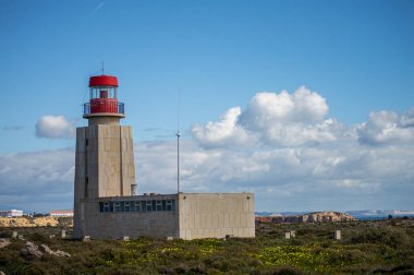 LAGOS, PORTUGAL - 27 Şubat 2023: Lagos, Portekiz Deniz feneri 27 Şubat 2023