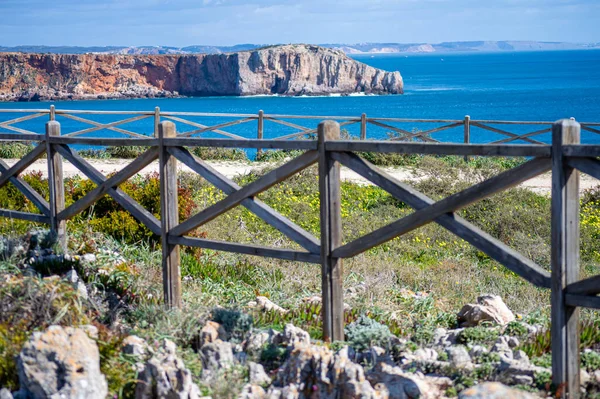 Holzzaun Der Algarve Küste Außerhalb Von Lagos Portugal — Stockfoto