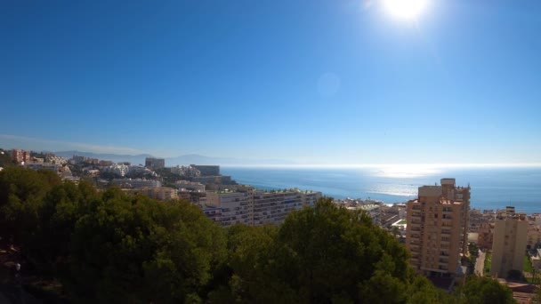 Torremolinos Espanha Abril 2023 Vista Panorâmica Mar Mediterrâneo Parque Bateria — Vídeo de Stock