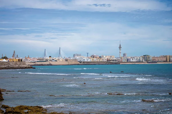 Cadiz España Abril 2023 Vista Panorámica Del Paseo Marítimo Cádiz —  Fotos de Stock