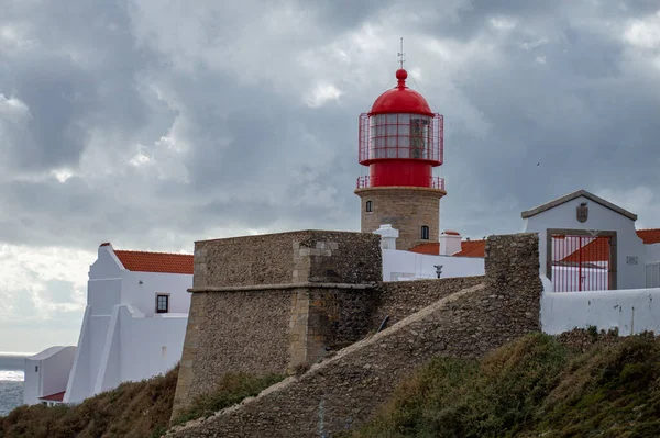 stock image SAGRES, PORTUGAL - FEBRUARY 27, 2023: Lighthouse of Cabo de So Vicente in Sagres, Portugal on February 27, 2023