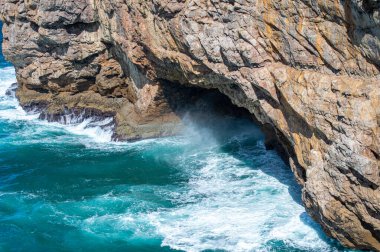 Lagos, Portekiz 'in dışındaki Algarve kıyısında. Portekiz plajları ve kıyıları.