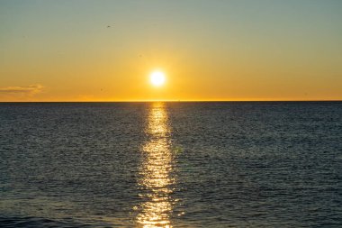 Akdeniz üzerinde gün doğumu, Costa del Sol, Malaga, İspanya