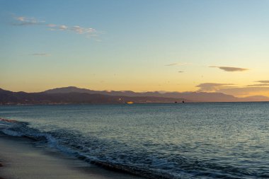Akdeniz üzerinde gün doğumu, Costa del Sol, Malaga, İspanya