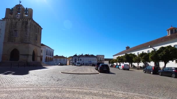 Faro Πορτογαλια Μαρτιου 2023 Ιστορικό Κέντρο Της Πόλης Στο Φάρο — Αρχείο Βίντεο