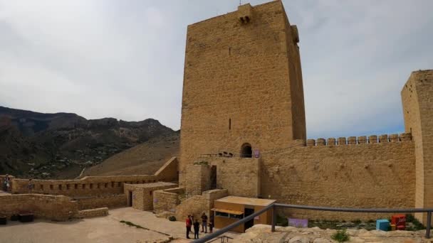 Jaen Spanien April 2023 Mittelalterliche Burg Santa Catalina Bei Sonnigem — Stockvideo