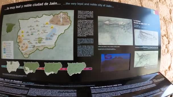 Jaen Spain April 2023 Середньовічний Замок Санта Каталіна Сонячний День — стокове відео