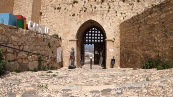 Jaen Espanha Abril 2023 Castelo Medieval Santa Catalina Dia Ensolarado — Vídeo de Stock