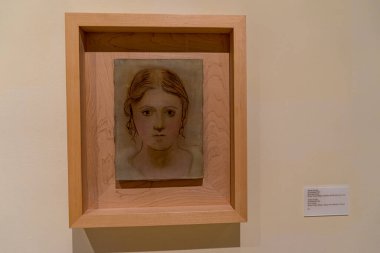 MALAGA, İspanya - 20 Mayıs 2023: 20 Mayıs 2023 'te İspanya' nın Malaga kentindeki Picasso müzesini ziyaret etmek