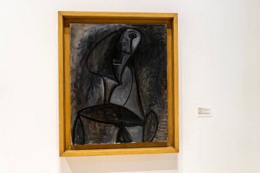 MALAGA, İspanya - 20 Mayıs 2023: 20 Mayıs 2023 'te İspanya' nın Malaga kentindeki Picasso müzesini ziyaret etmek