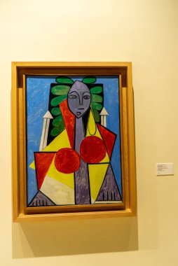 MALAGA, İspanya - 20 Mayıs 2023: 20 Mayıs 2023 'te İspanya' nın Malaga kentindeki Picasso müzesini ziyaret etmek