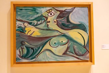 MALAGA, İspanya - 20 Mayıs 2023: 20 Mayıs 2023 'te İspanya' nın Malaga kentindeki Picasso müzesini ziyaret etmek