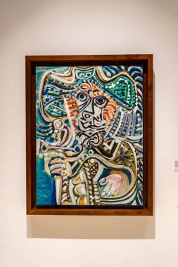 MALAGA, İspanya - 20 Mayıs 2023: 20 Mayıs 2023 'te İspanya' nın Malaga kentindeki Picasso müzesini ziyaret etmek