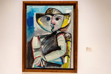 MALAGA, İspanya - 20 Mayıs 2023: 20 Mayıs 2023 'te İspanya' nın Malaga kentindeki Picasso müzesini ziyaret etmek