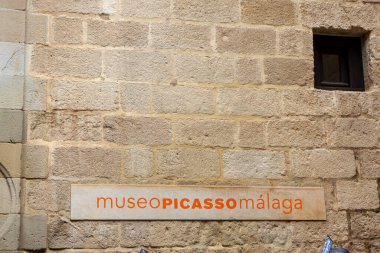 MALAGA, İspanya - 20 Mayıs 2023: 20 Mayıs 2023 'te İspanya' nın Malaga kentindeki Picasso müzesini ziyaret etmek
