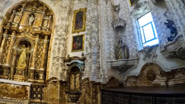 Granada Spagna Aprile 2023 Sagrestia Barocca Nella Chiesa Monasterio Cartuja — Video Stock