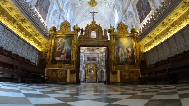 Granada Španělsko 2023 Barokní Sakristie Kostele Monasterio Cartuja Monasterio Nuestra — Stock video