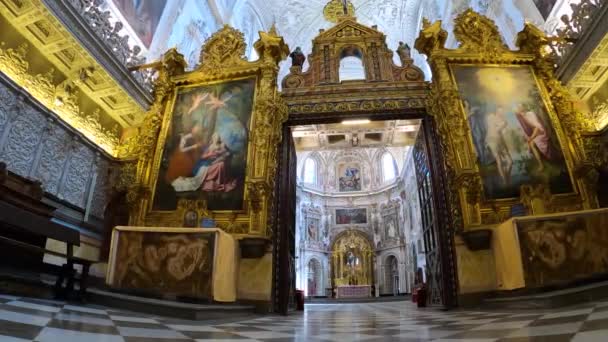 Granada Spain April 2023 Baroque Sacristy Church Monasterio Cartuja Monasterio — Stock Video