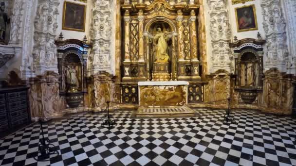 Гранада Испания Апреля 2023 Года Барочная Ризница Церкви Monasterio Cartuja — стоковое видео