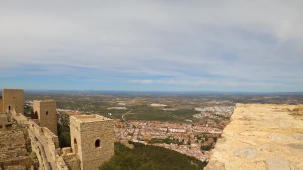 Jaen Spain April 2023 Medieval Castle Santa Catalina Sunny Day — Stock Video