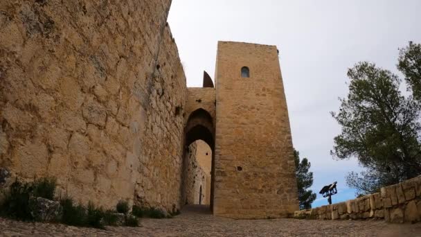 Jaen Spain April 2023 Середньовічний Замок Санта Каталіна Сонячний День — стокове відео