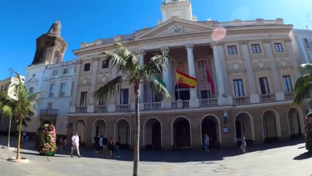 Cadiz España Abril 2023 Ayuntamiento Plaza San Juan Dias Cádiz — Vídeos de Stock