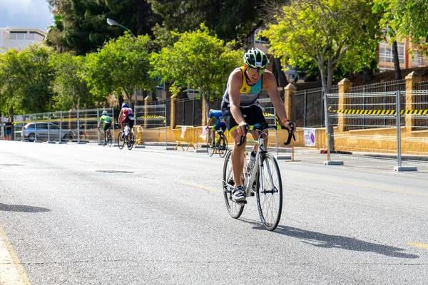 stock image BENALMADENA, SPAIN - MAY 13, 2023: Cycling races on Costa del sol streets in Benalmadena, Spain on May 13, 2023