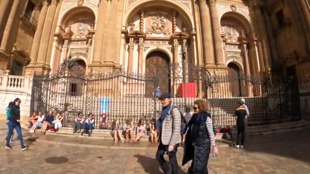 Malaga Spanien April 2023 Renaissance Kathedrale Römisch Katholische Kirche Erbaut — Stockvideo