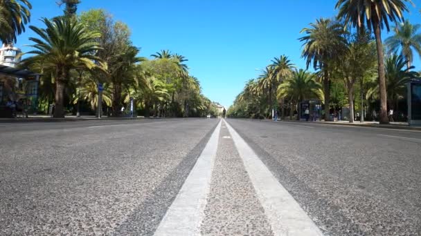 Malaga Spanien April 2023 Leere Straße Der Nähe Des Hafens — Stockvideo