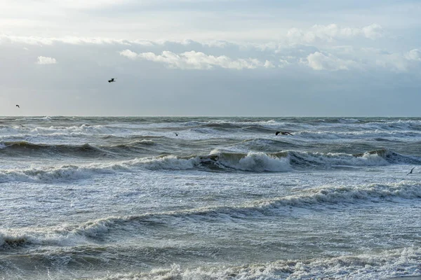 stock image Sea storm in Torremolinos, Malaga, Spain