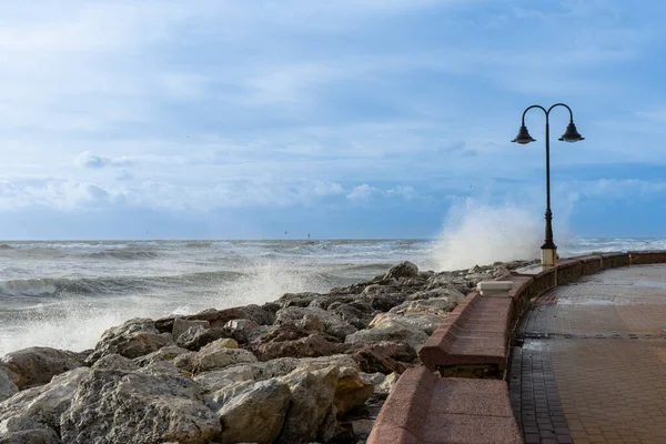 Sea storm in Torremolinos, Malaga, Spain
