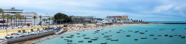 Cadiz España Abril 2023 Barcos Playa Caleta Cádiz España Abril —  Fotos de Stock