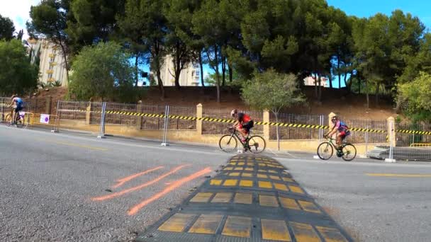 Benalmadena Spanien Maj 2023 Cykeltävlingar Costa Del Sol Gatorna Benalmadena — Stockvideo