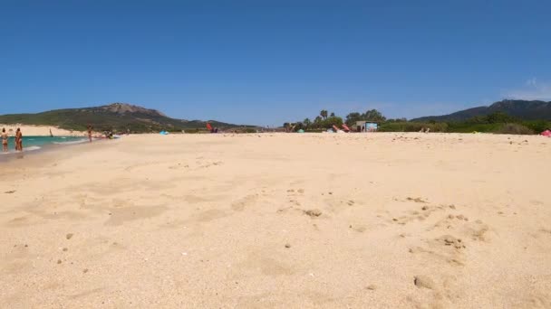 Tarifa España Junio 2023 Kitesurf Playa Valdevaqueros Estrecho Gibraltar Tarifa — Vídeo de stock