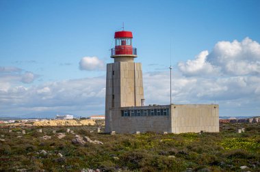 LAGOS, PORTUGAL - 27 Şubat 2023: Lagos, Portekiz Deniz feneri 27 Şubat 2023