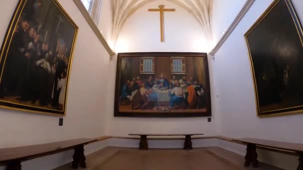 Гранада Испания Апреля 2023 Года Барочная Ризница Церкви Monasterio Cartuja — стоковое видео