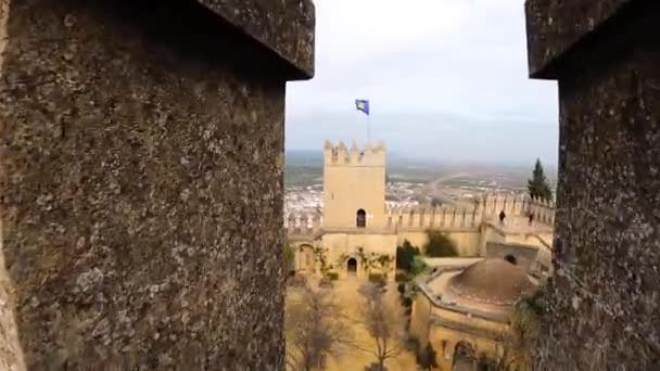 Almodovar Del Rio Spanien Ferbuar 2023 Schloss Almodovar Castillo Almodvar — Stockvideo